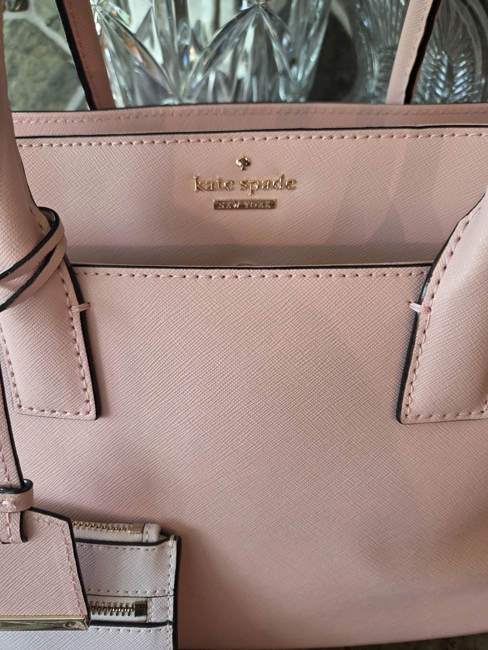 kate spade Pink Saffiano Satchel with Wristlet